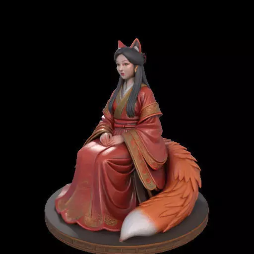 2154  Fox Spirit Woman in Pu Song Ling Style  magic 3D print model_30