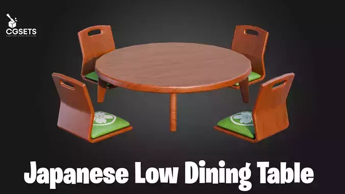 Stylized Japanese Low Dining Table
