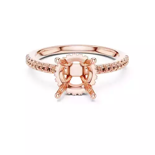 2CT Round Cut Hidden Halo Pave Diamond Woman Ring 3DM STL Video