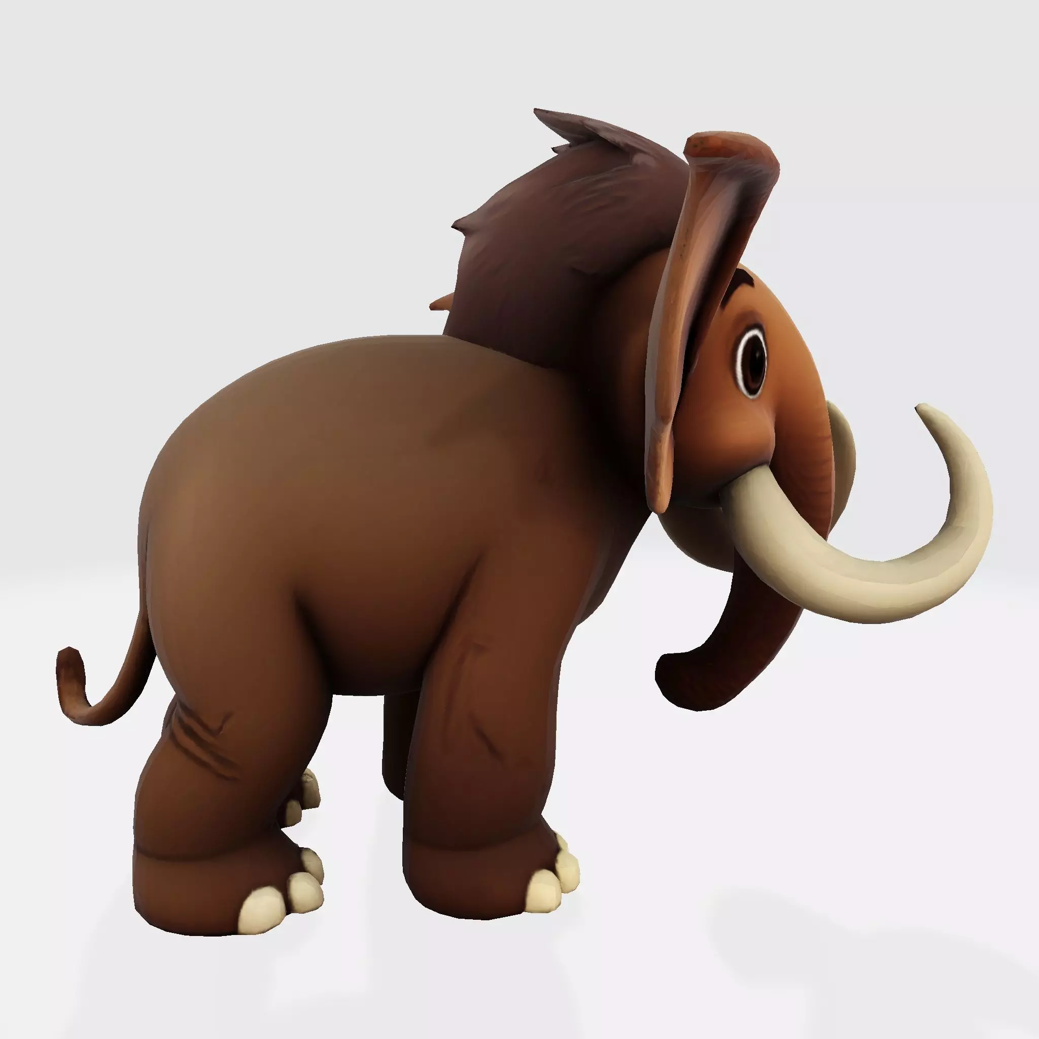 Mini Mammoth Cute Cartoon 3D Model for Animation Print 3D model_6