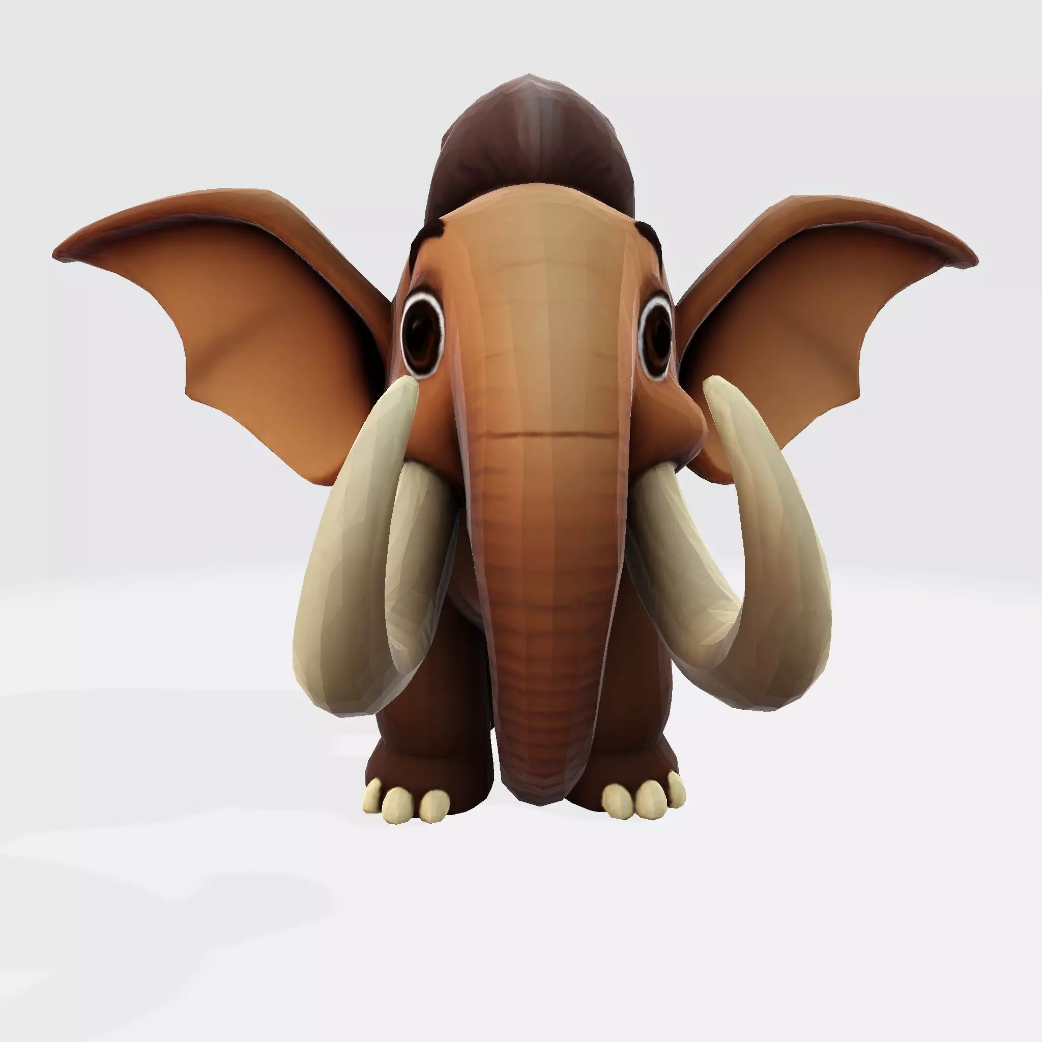 Mini Mammoth Cute Cartoon 3D Model for Animation Print 3D model_10