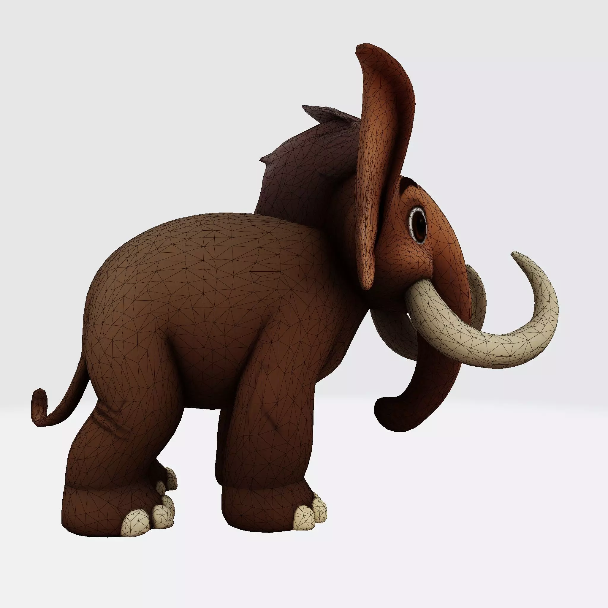 Mini Mammoth Cute Cartoon 3D Model for Animation Print 3D model_19