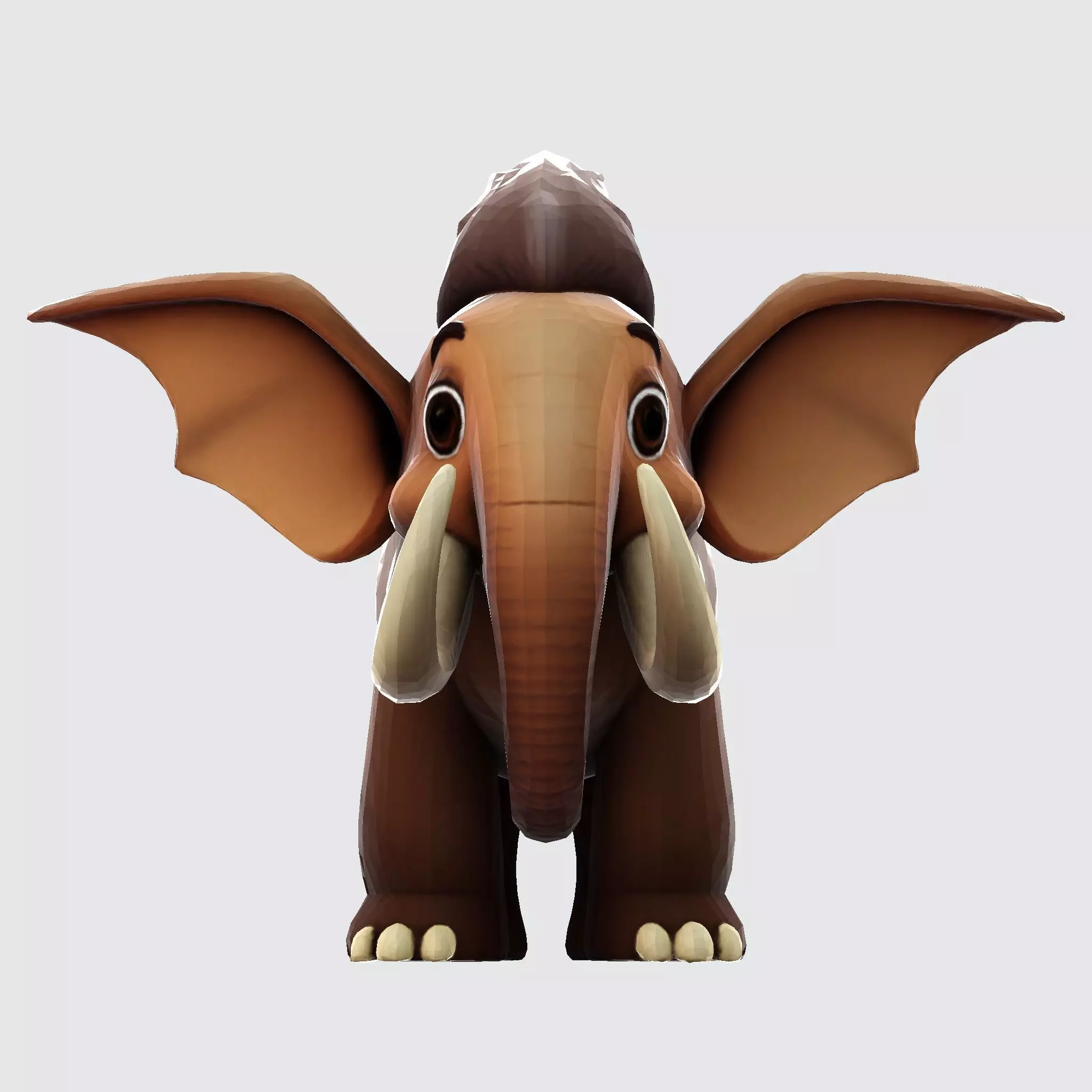 Mini Mammoth Cute Cartoon 3D Model for Animation Print 3D model_11