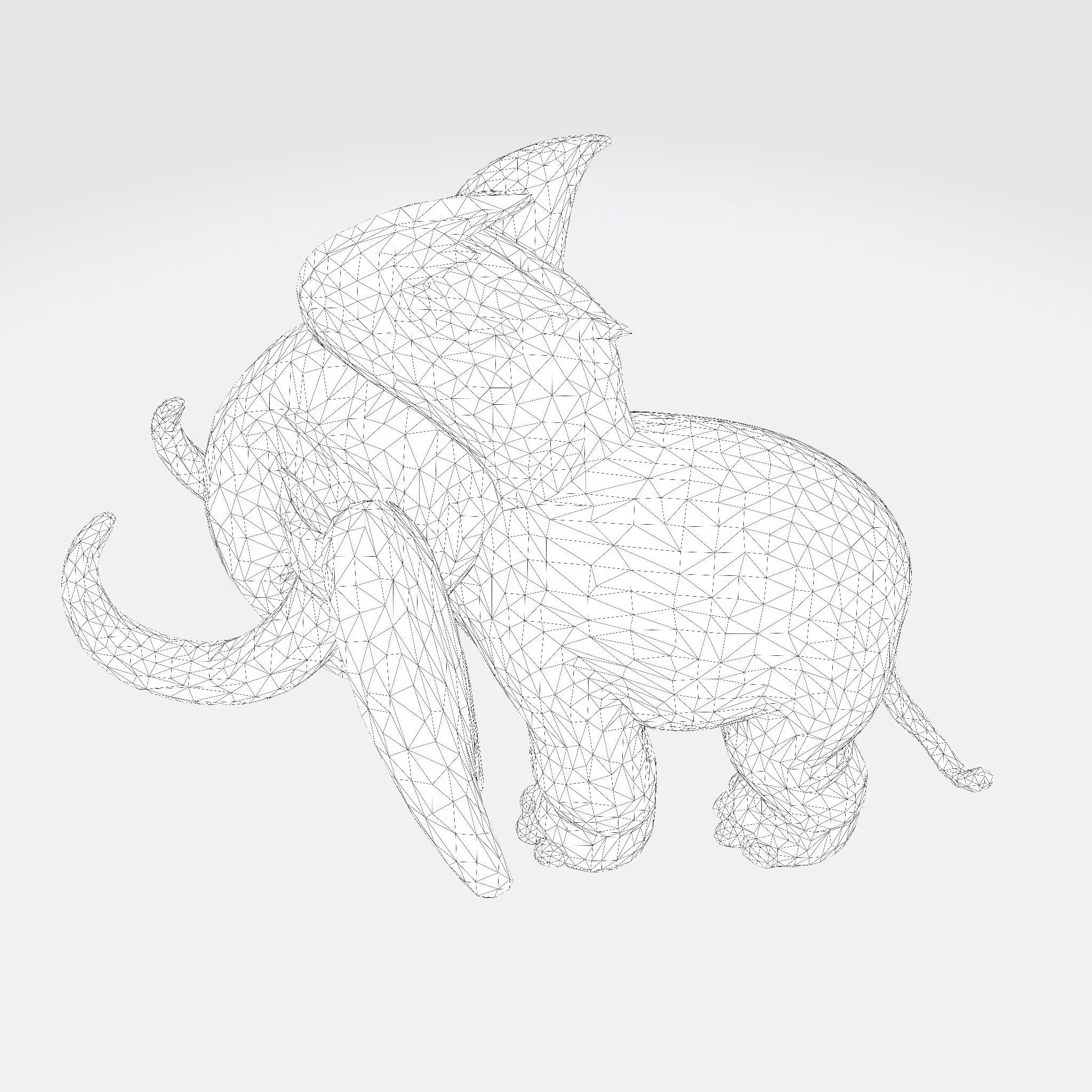 Mini Mammoth Cute Cartoon 3D Model for Animation Print 3D model_1