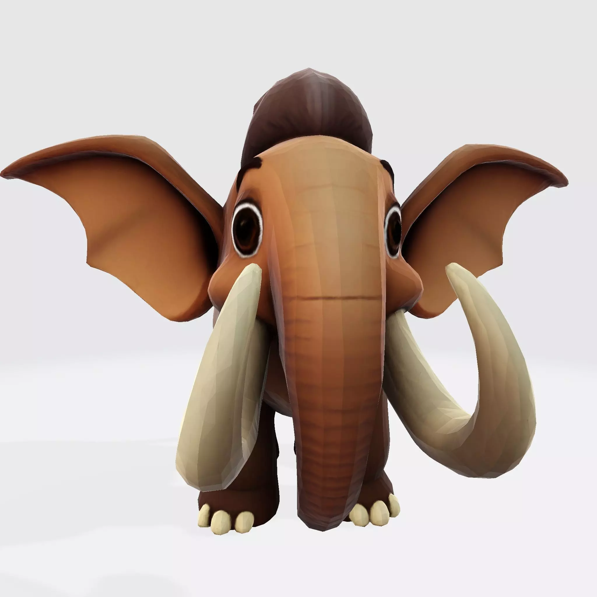 Mini Mammoth Cute Cartoon 3D Model for Animation Print 3D model_4