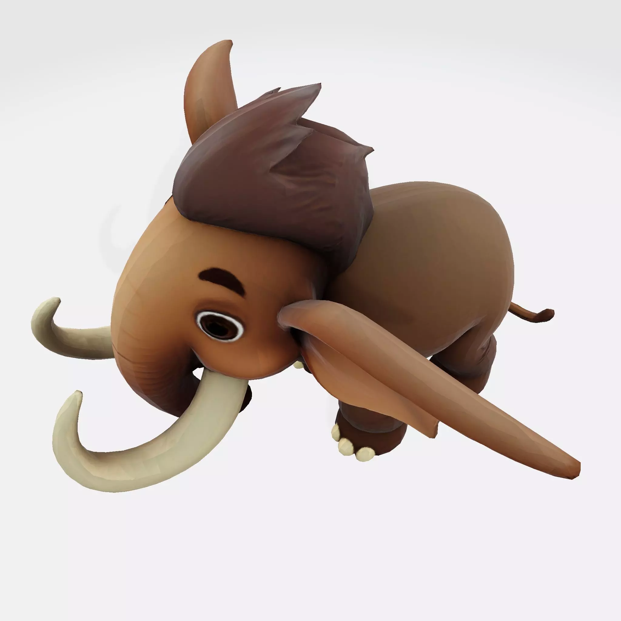 Mini Mammoth Cute Cartoon 3D Model for Animation Print 3D model_9