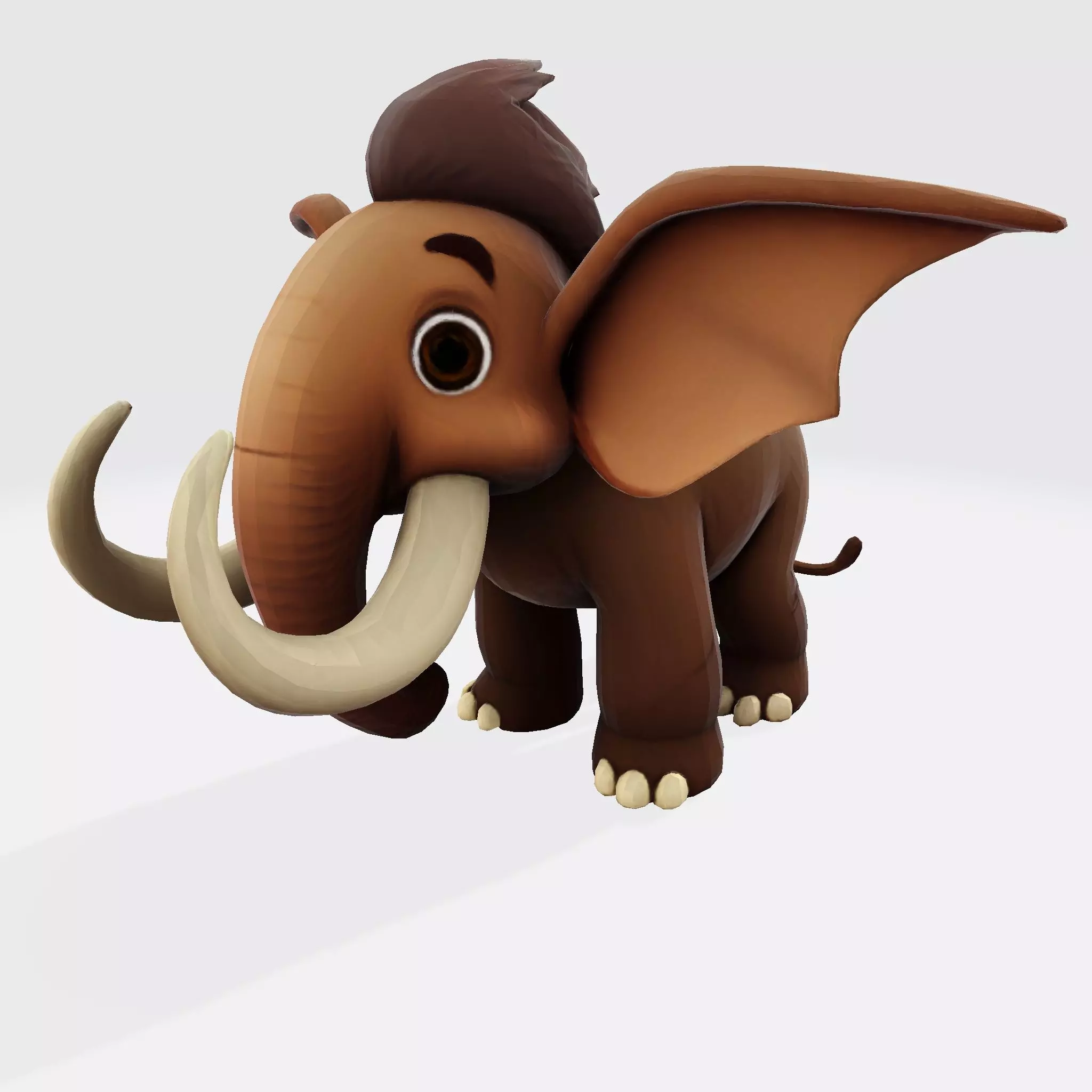Mini Mammoth Cute Cartoon 3D Model for Animation Print 3D model_2