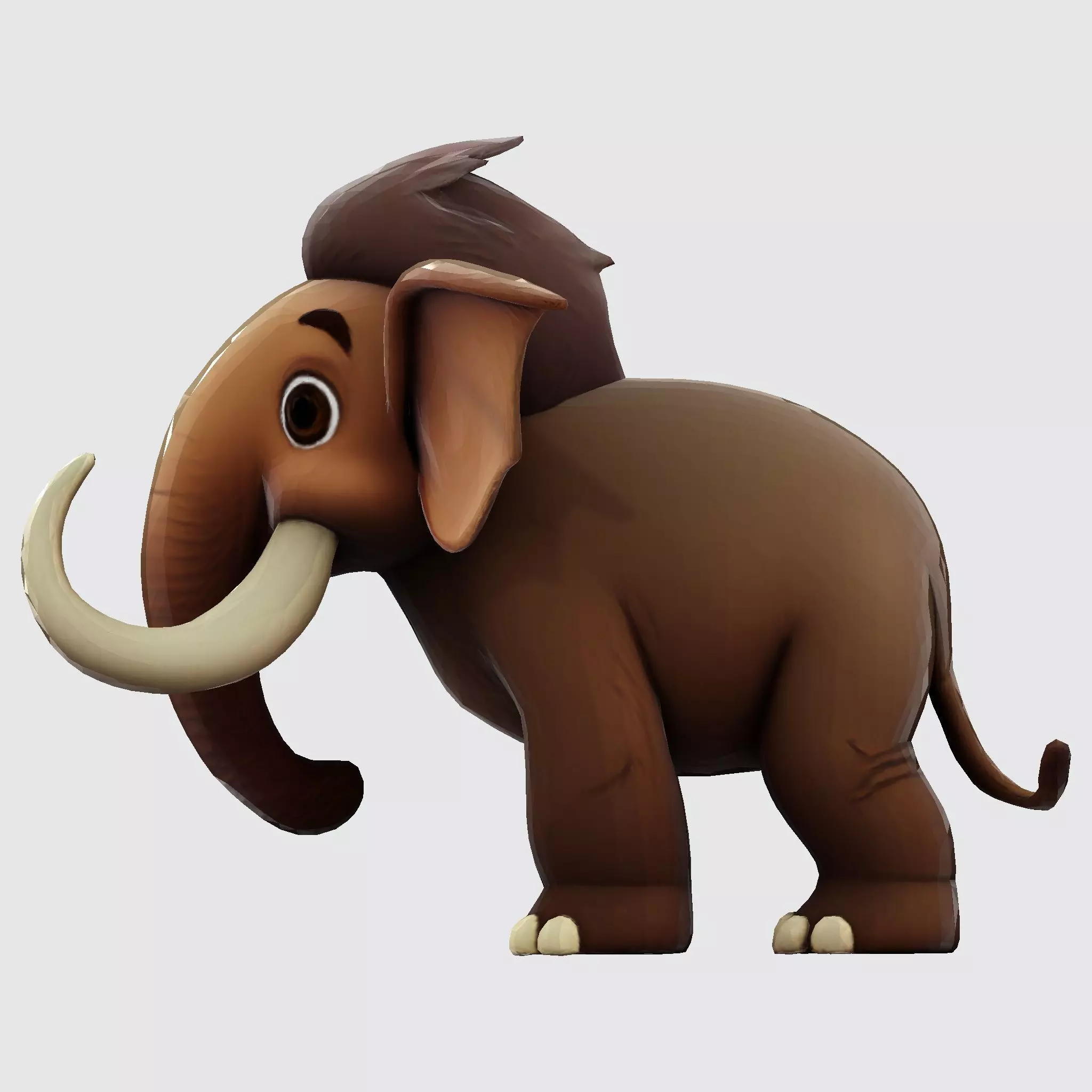 Mini Mammoth Cute Cartoon 3D Model for Animation Print 3D model_12