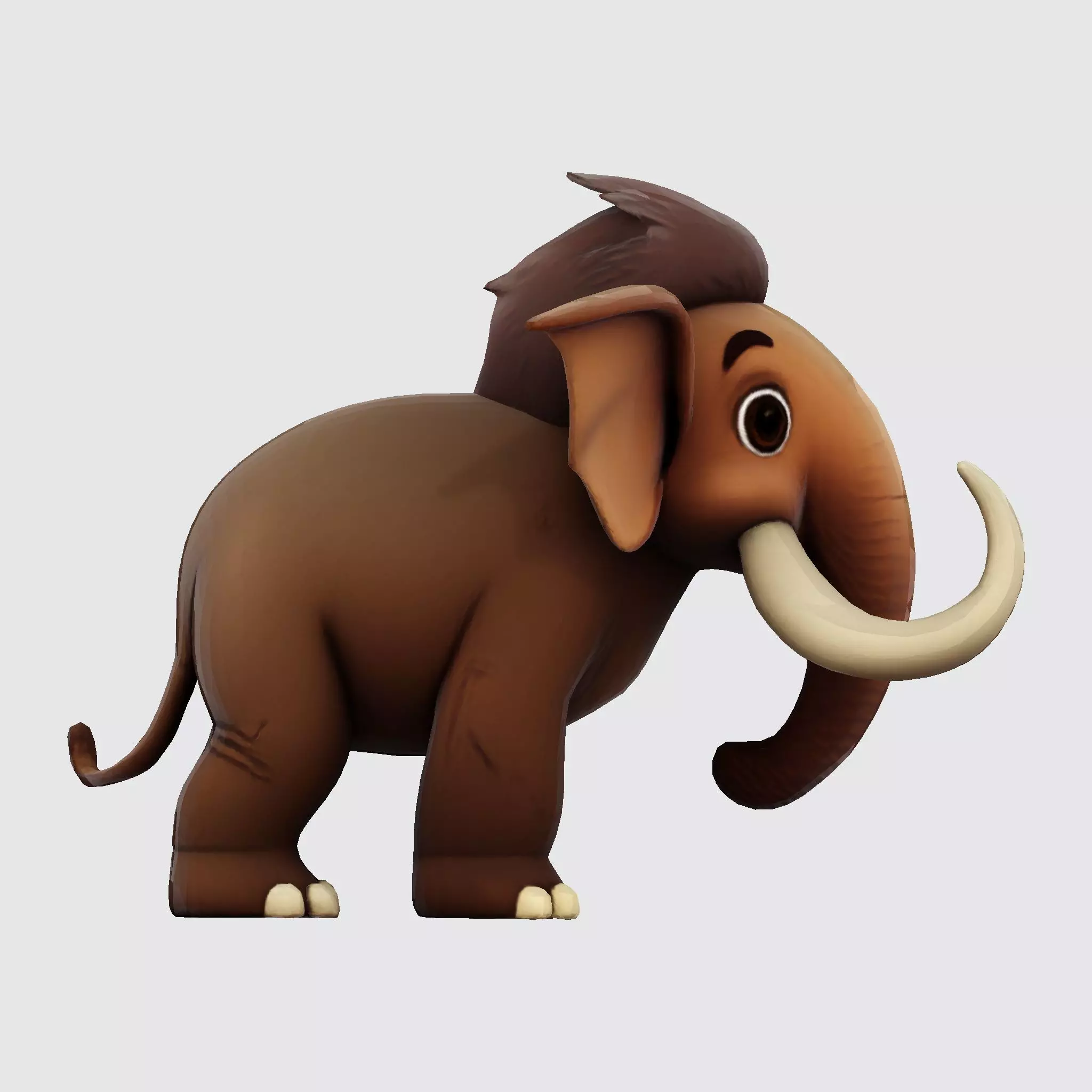 Mini Mammoth Cute Cartoon 3D Model for Animation Print 3D model_14