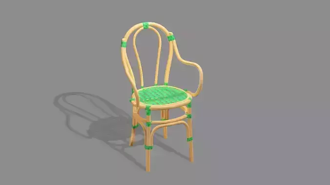Rattan Exclusive Vintage Style Marius 14 Chair 3D Model