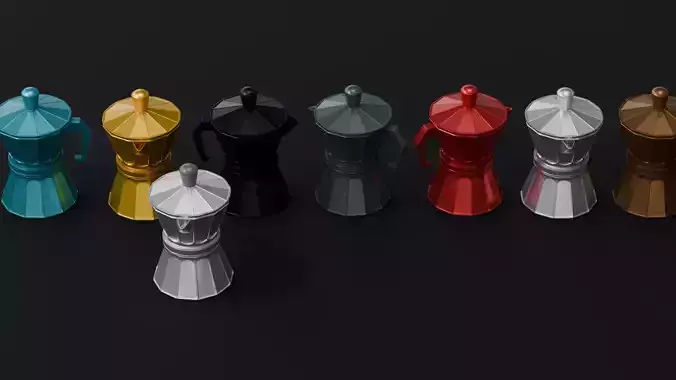 LOW POLY Geyser coffee maker Low-poly 3D model