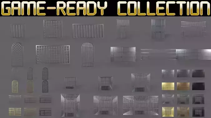 PBR Prison Cell Door Window Cage