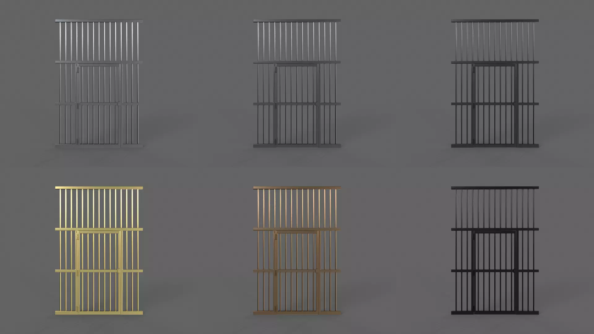 PBR Prison Cell Door Window Cage 3D Model Collection_19