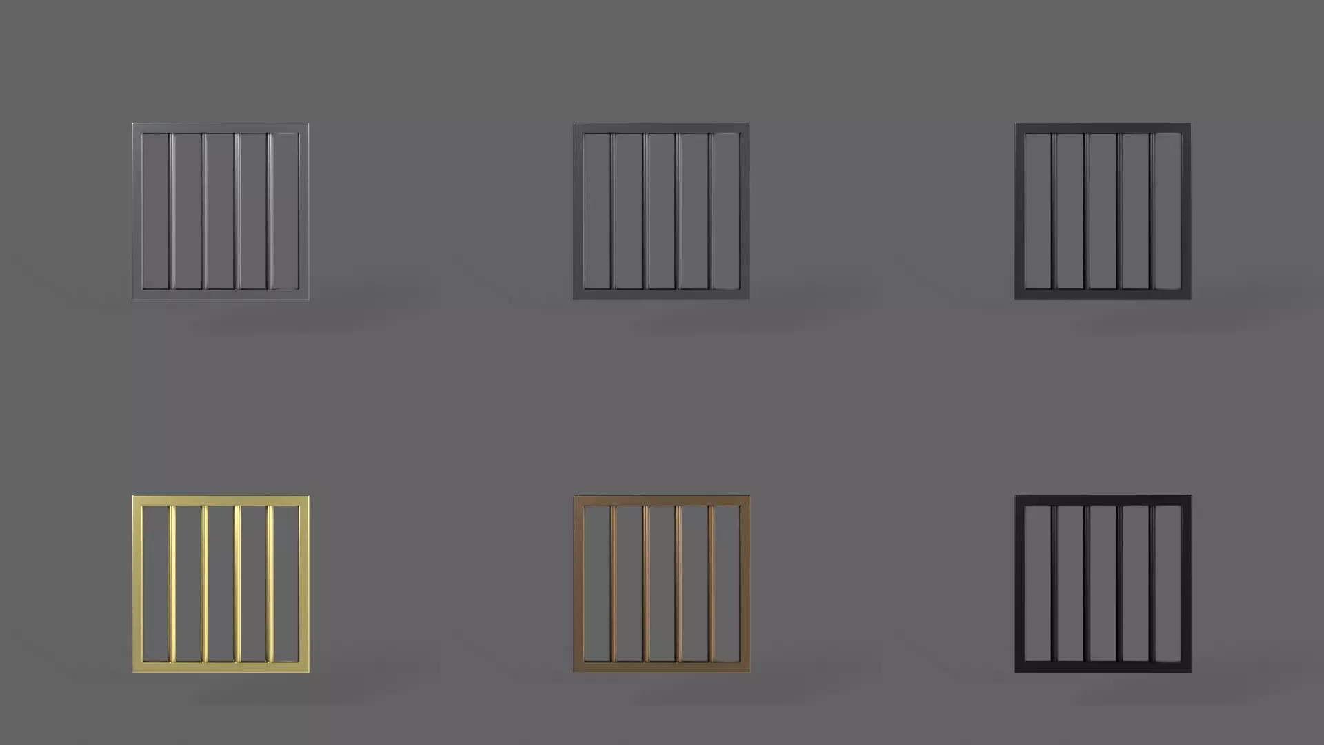 PBR Prison Cell Door Window Cage 3D Model Collection_25