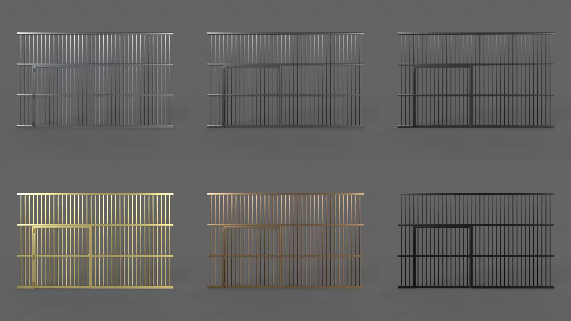 PBR Prison Cell Door Window Cage 3D Model Collection_21