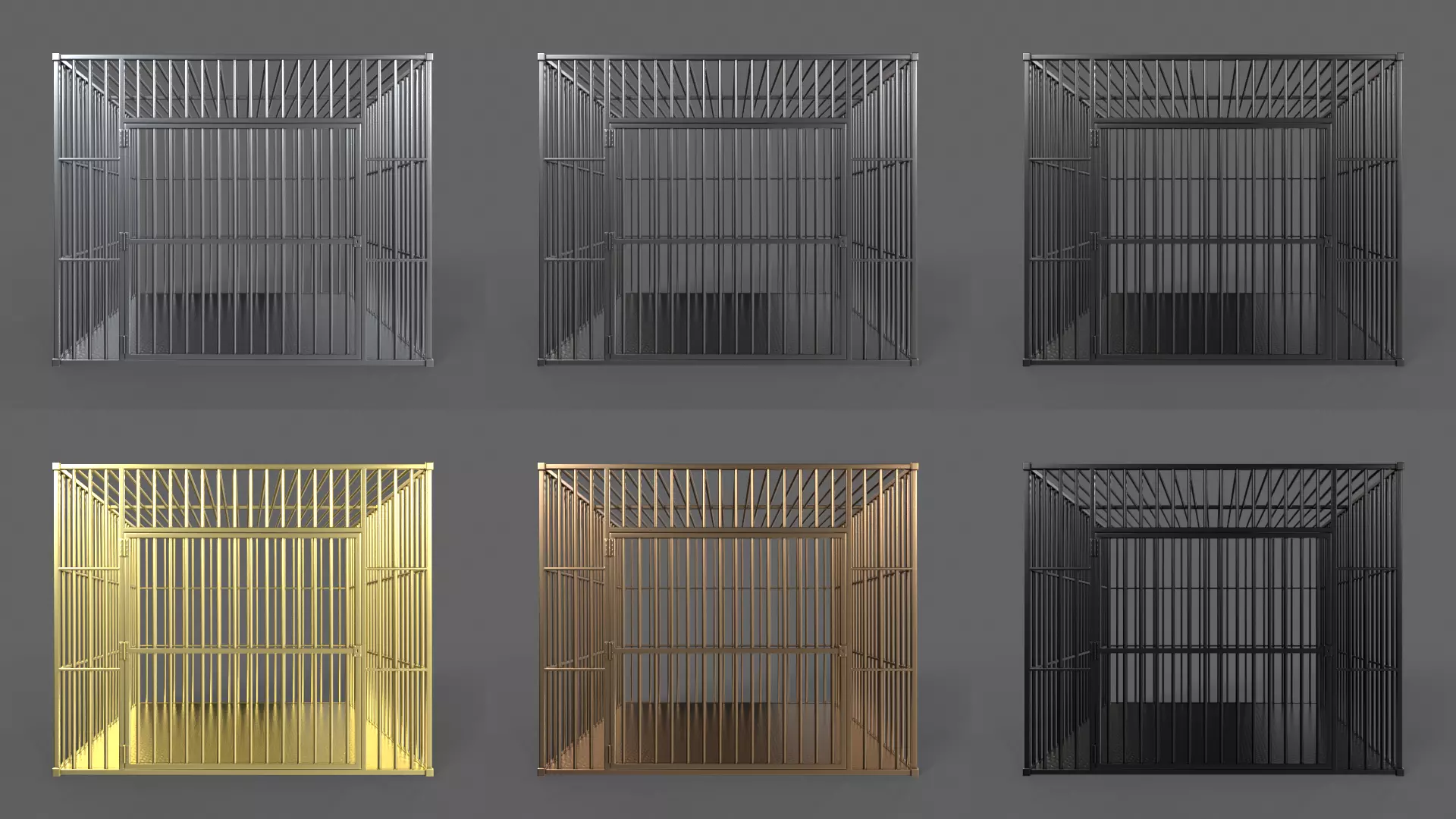 PBR Prison Cell Door Window Cage 3D Model Collection_35