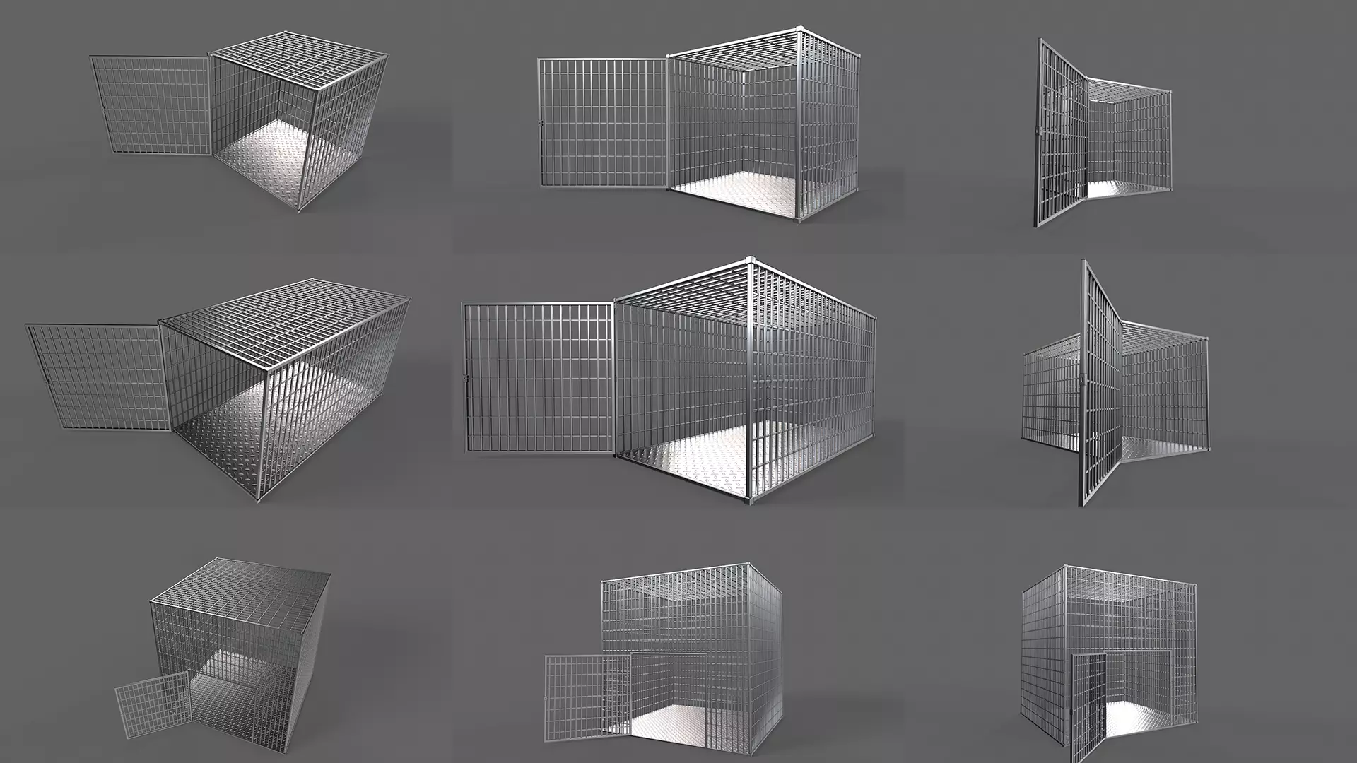 PBR Prison Cell Door Window Cage 3D Model Collection_37