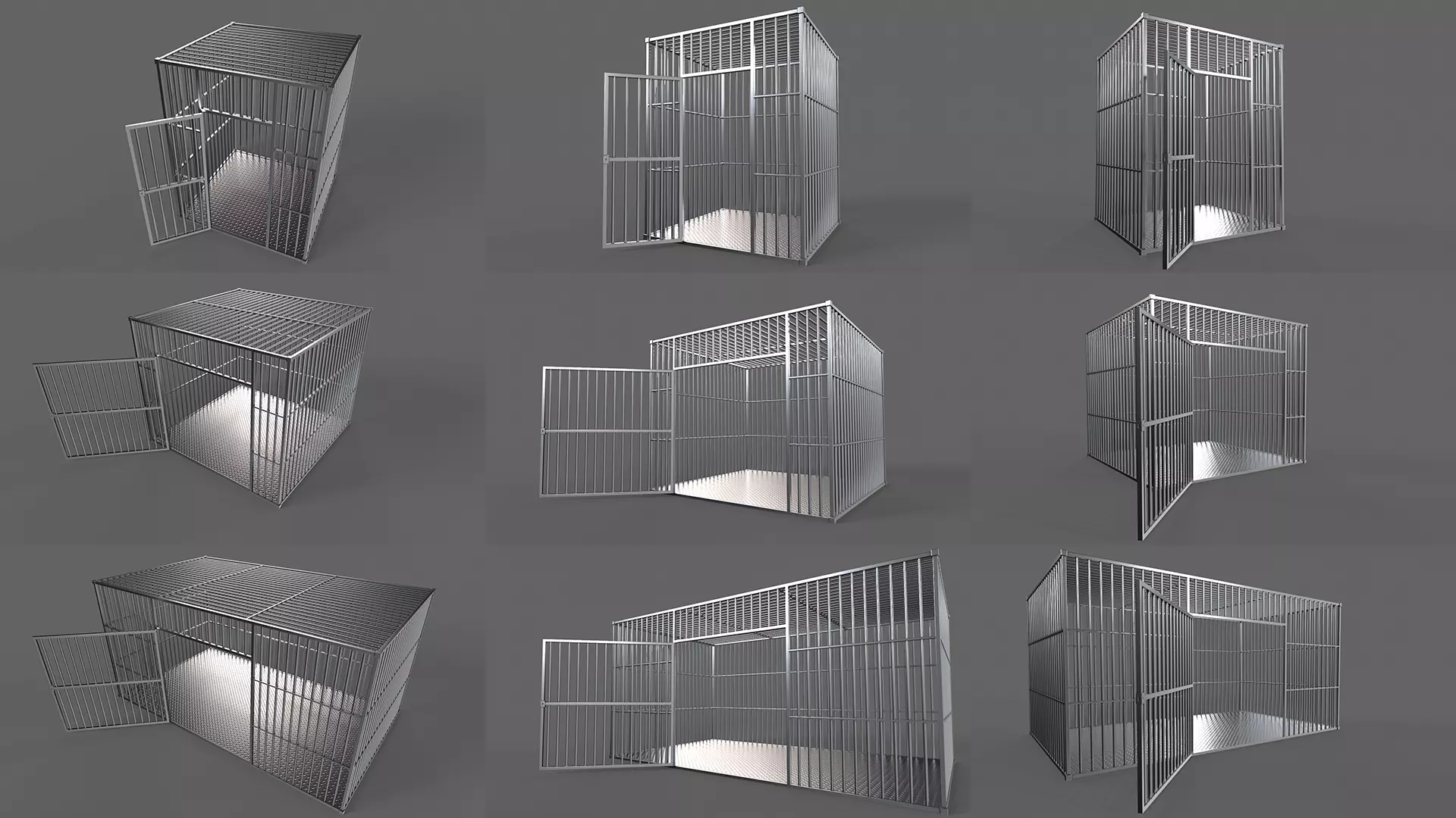 PBR Prison Cell Door Window Cage 3D Model Collection_38