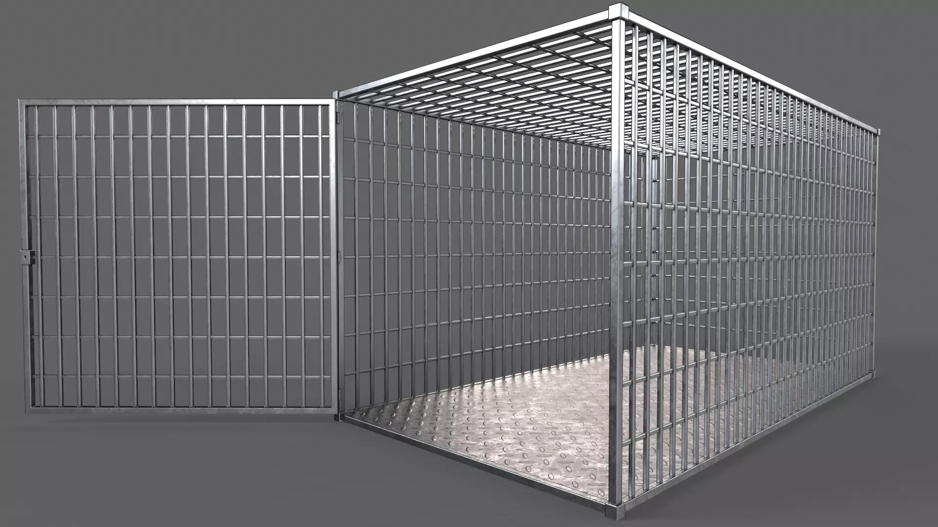 PBR Prison Cell Door Window Cage 3D Model Collection_66
