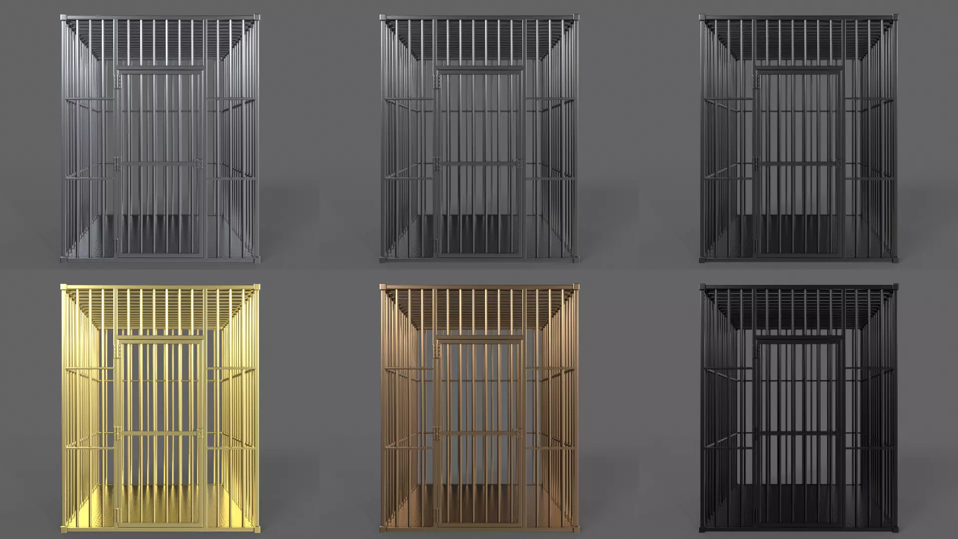 PBR Prison Cell Door Window Cage 3D Model Collection_34