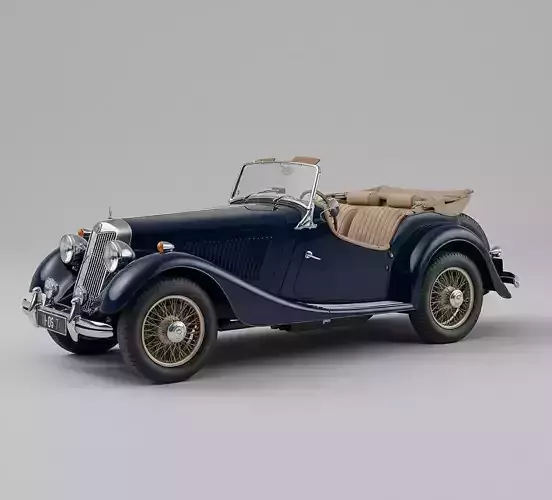 Classic Convertible Roadster 3D model 2