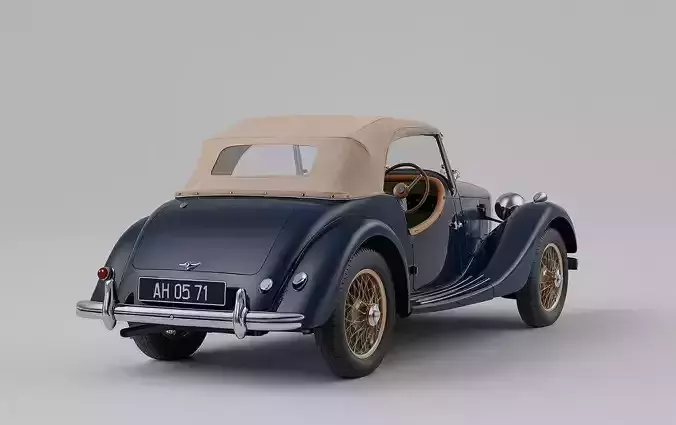 Classic Convertible Roadster 3D model 4