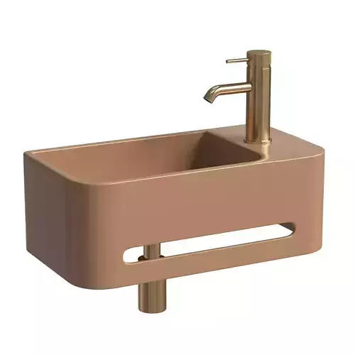 Harbour Concrete Cloakroom Wall Hung Curved Basin