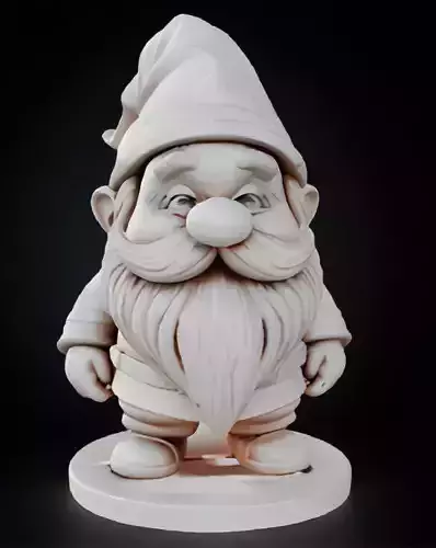 Gnome Bust 3D Model - STL Printable Whimsical Garden Decoration
