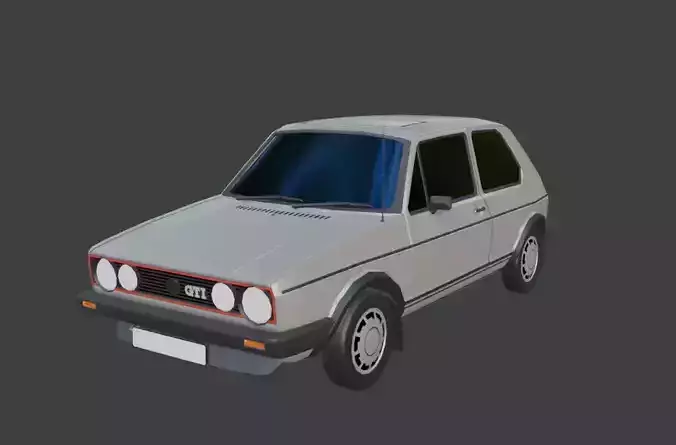 Lowpoly Detailed VW Golf Mk1 Pierlli