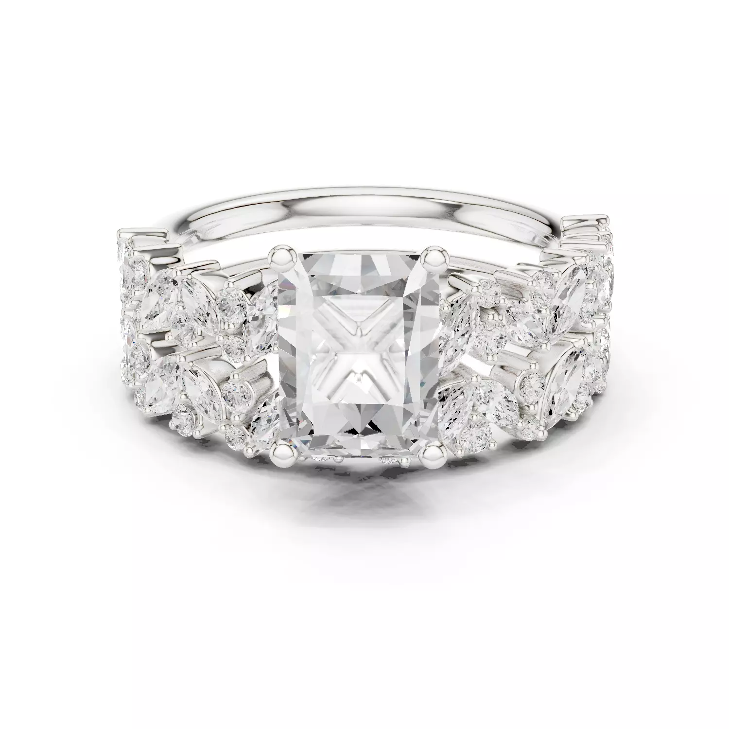 2CT Round Cut Diamond Engagement Ring Set 3DM STL Video 3D print model_1