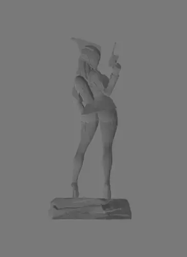Retro Space Explorer  Sci-Fi Pin-Up Style Statue