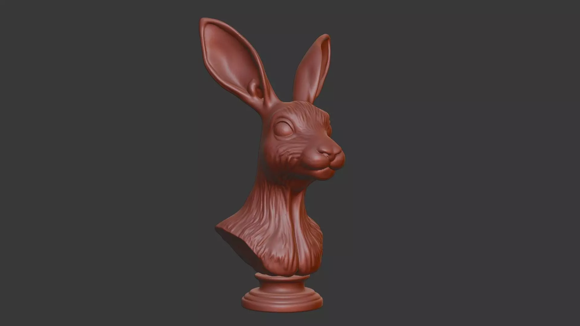 Hare Head Bust 3D Model - STL Printable Wildlife Sculpture 3D print model_1