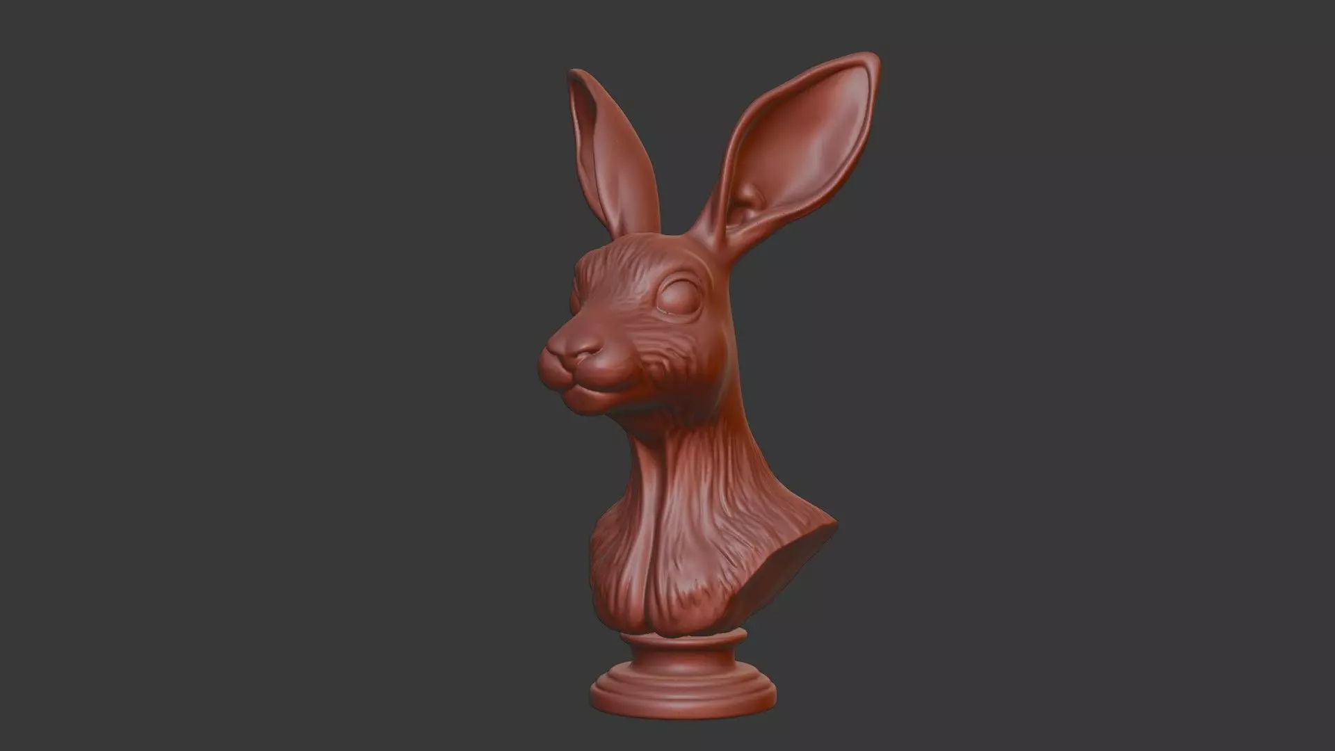 Hare Head Bust 3D Model - STL Printable Wildlife Sculpture 3D print model_7