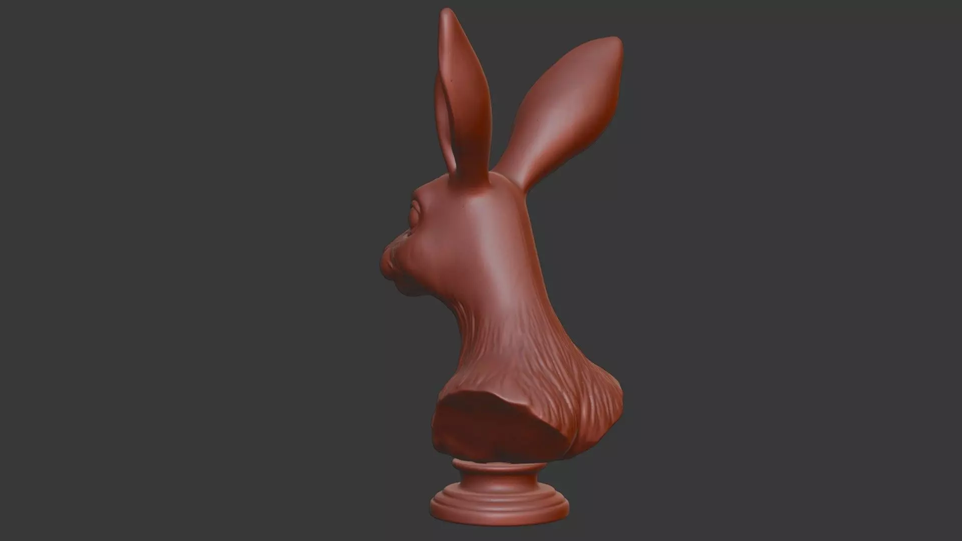 Hare Head Bust 3D Model - STL Printable Wildlife Sculpture 3D print model_4