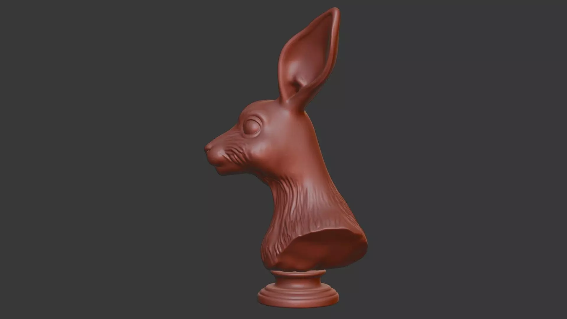 Hare Head Bust 3D Model - STL Printable Wildlife Sculpture 3D print model_3