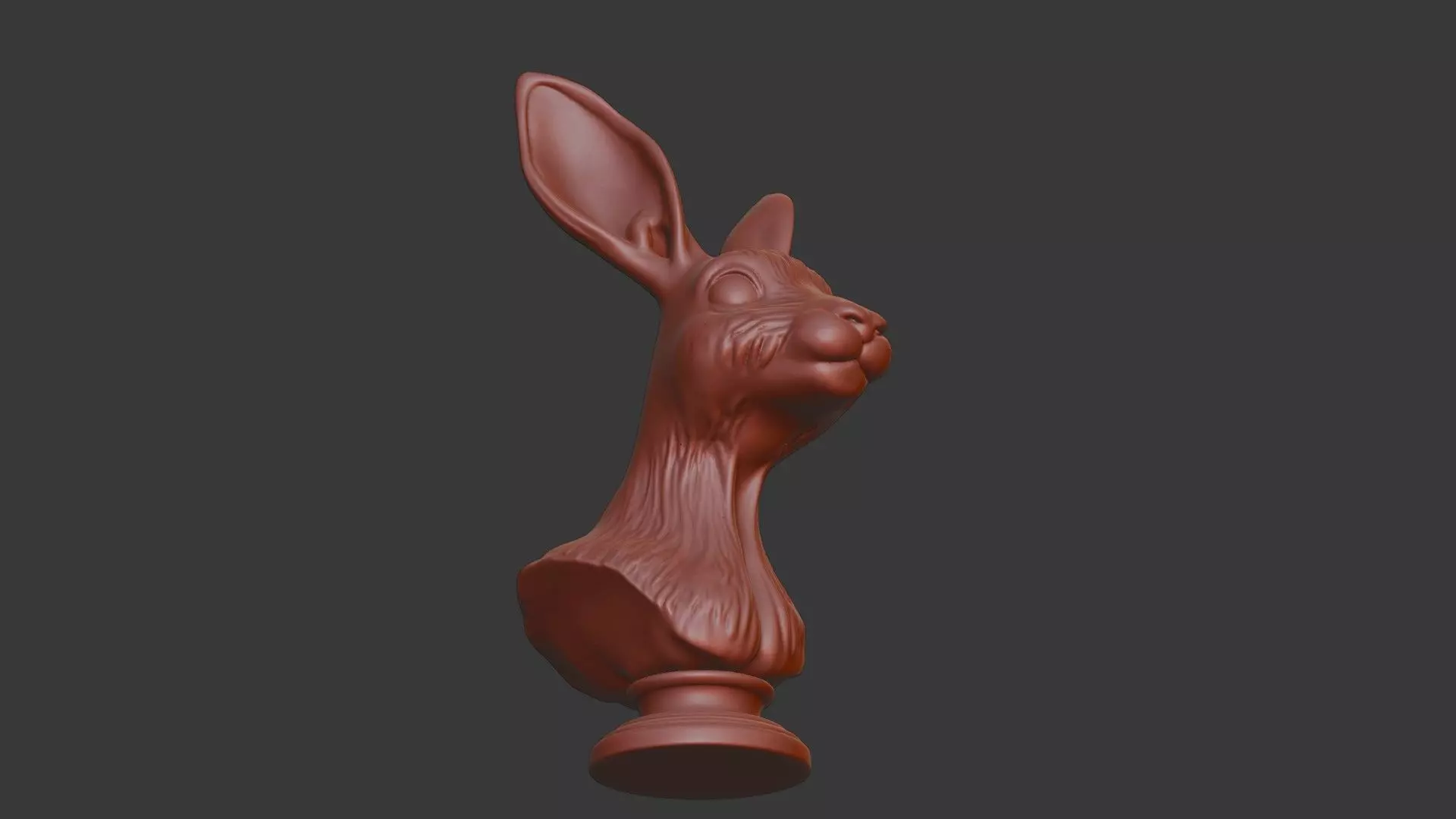 Hare Head Bust 3D Model - STL Printable Wildlife Sculpture 3D print model_6