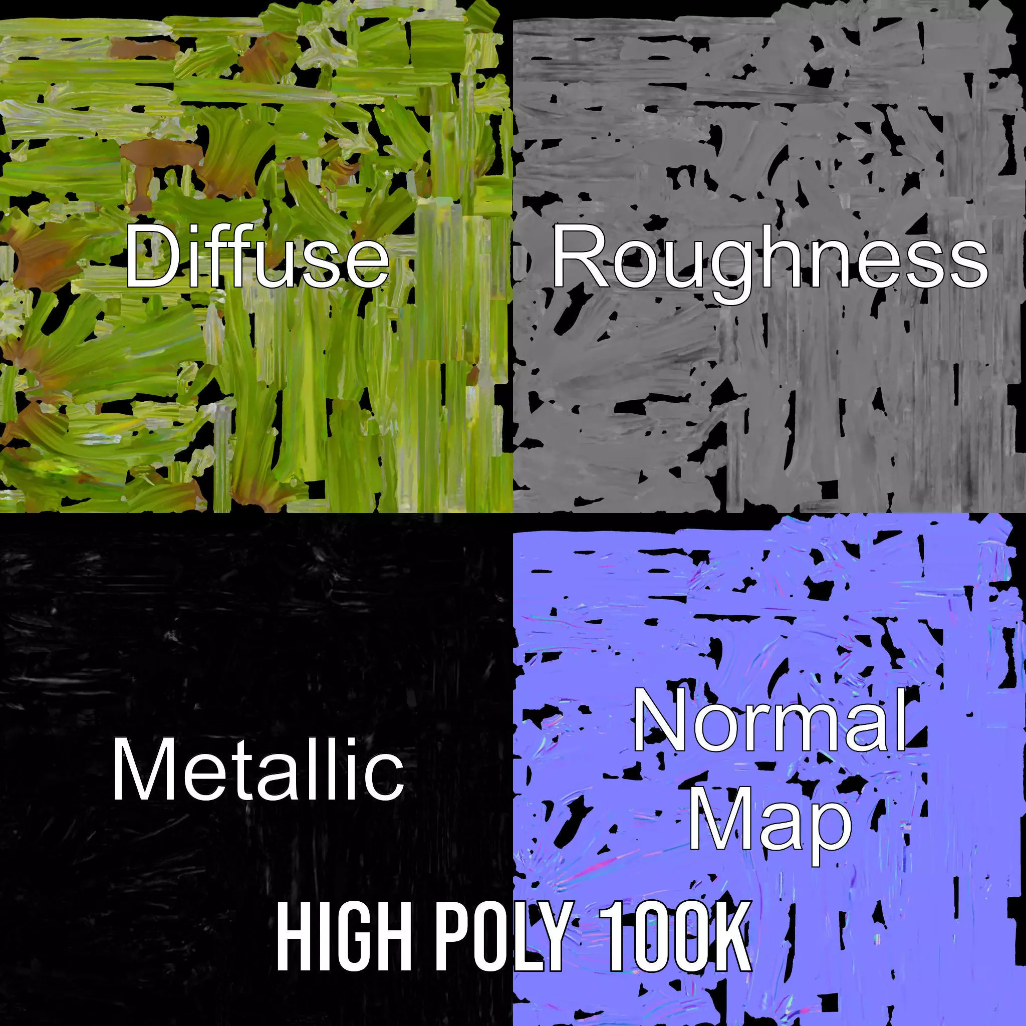 Vibrant Grass Blade model pack Low-poly 3D model_4