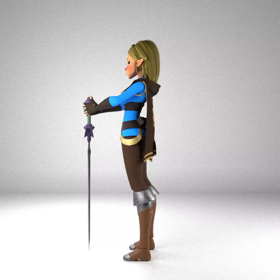 Stylized Fantasy Female Character  3D model_2