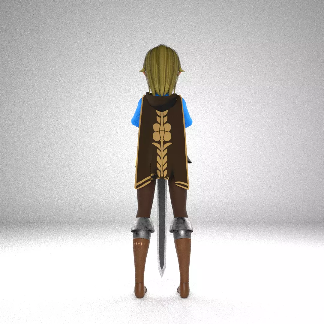 Stylized Fantasy Female Character  3D model_3