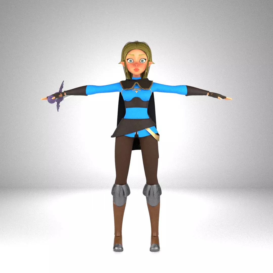 Stylized Fantasy Female Character  3D model_1