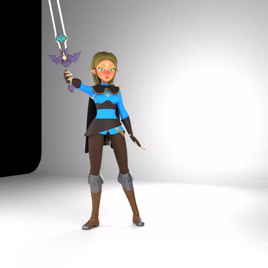 Stylized Fantasy Female Character  3D model_4
