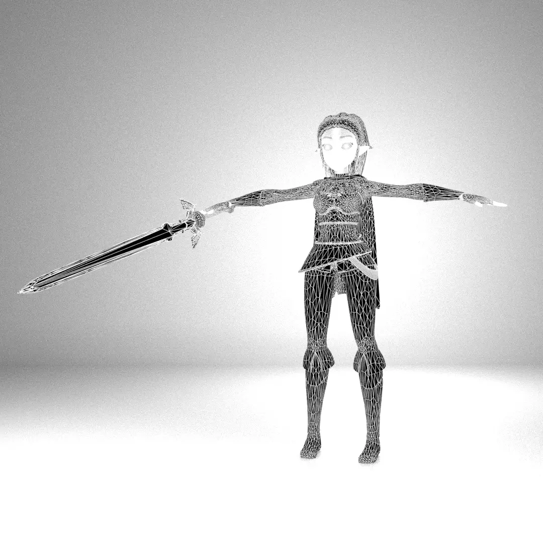 Stylized Fantasy Female Character  3D model_5