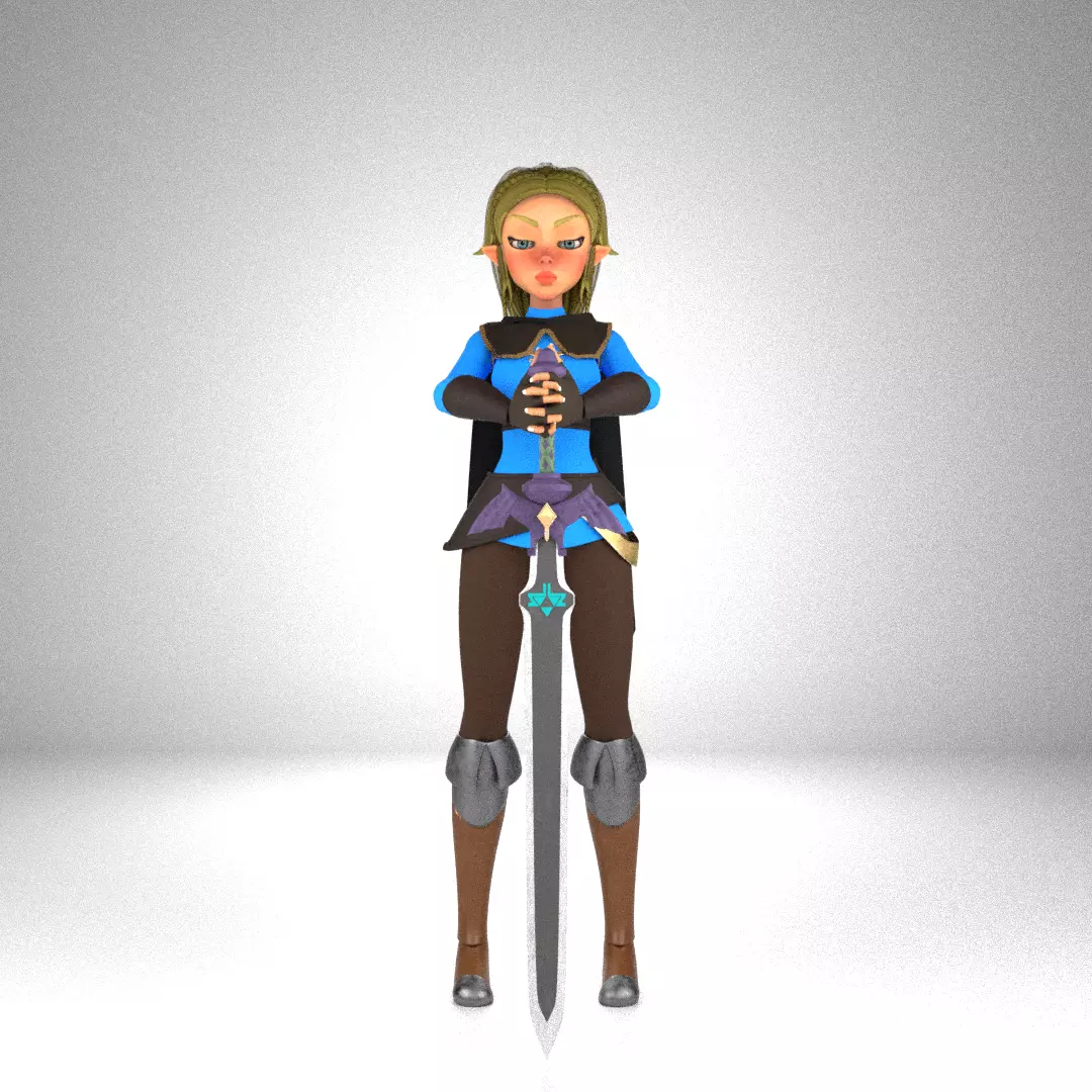 Stylized Fantasy Female Character  3D model_0