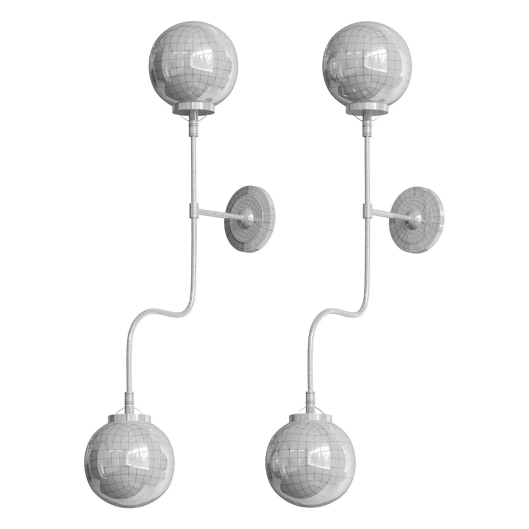  Mid Century Parlor Double Sconce 3D model_2