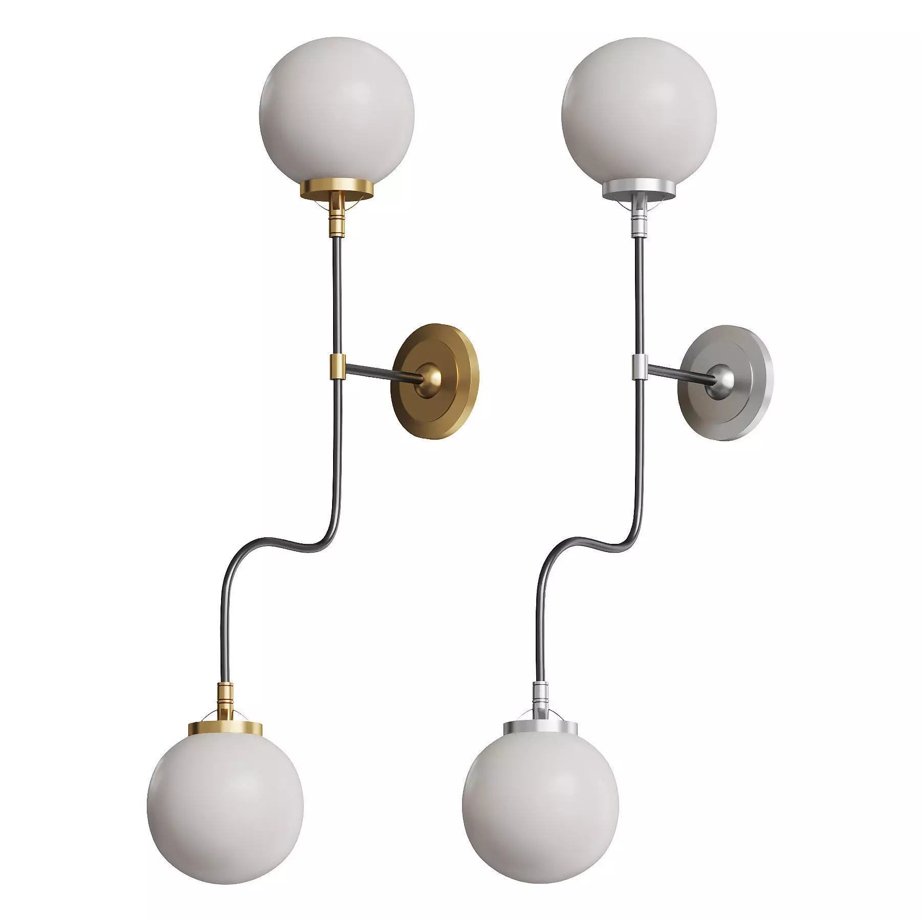  Mid Century Parlor Double Sconce 3D model_1