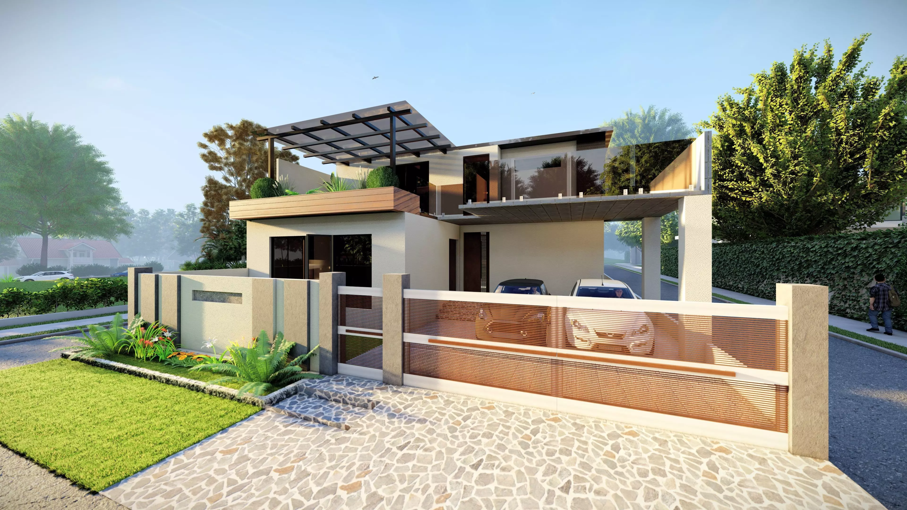 4000 sq ft Modern house 3D model - sketchup 3D print model_0
