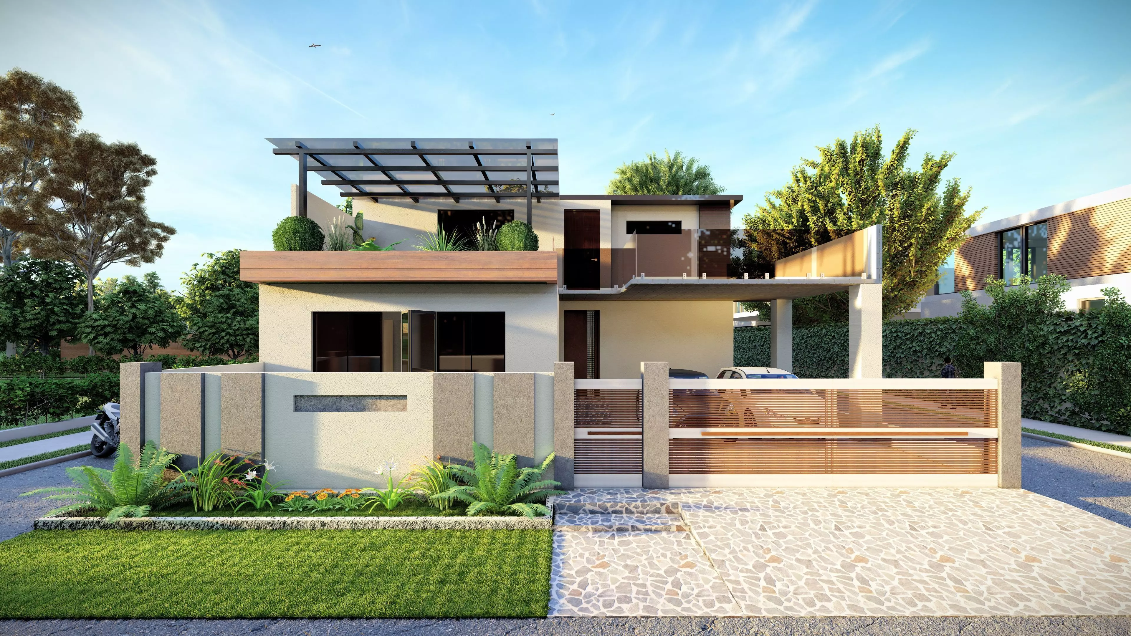 4000 sq ft Modern house 3D model - sketchup 3D print model_1