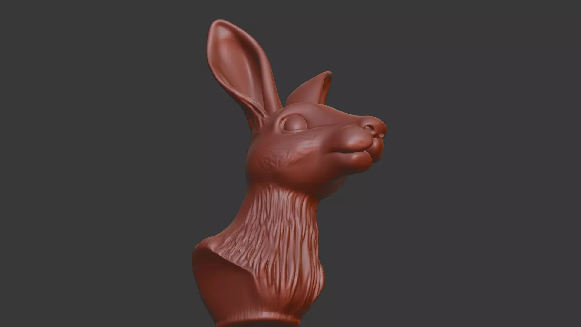 Hare Head Bust 3D Model - STL Printable Wildlife Sculpture 3D print model_6