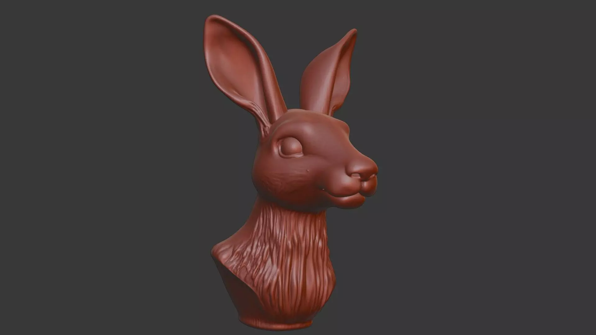 Hare Head Bust 3D Model - STL Printable Wildlife Sculpture 3D print model_1