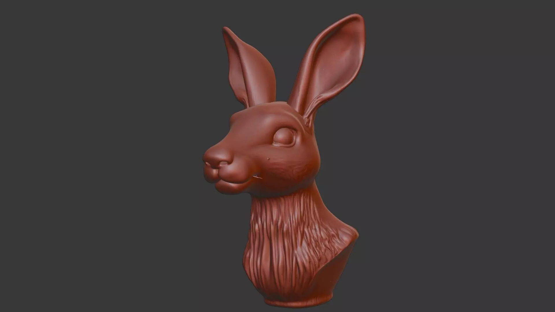 Hare Head Bust 3D Model - STL Printable Wildlife Sculpture 3D print model_7